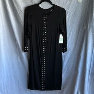 Karen Kane Black Long Sleeve Dress with Stud Accents